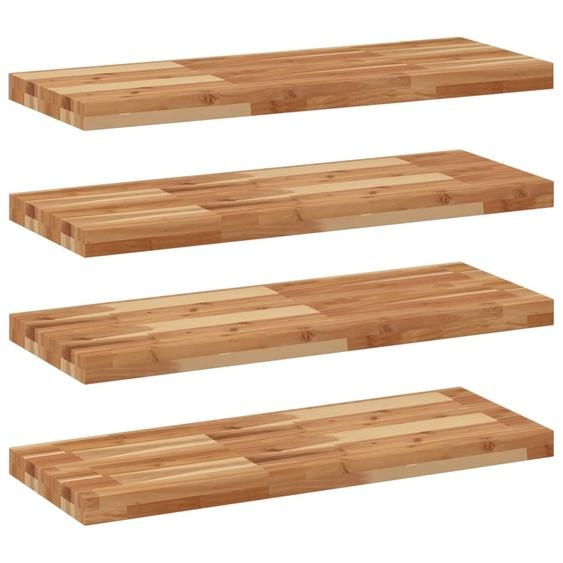Étagères flottantes 4 pcs 80x30x4 cm acacia massif à lhuile