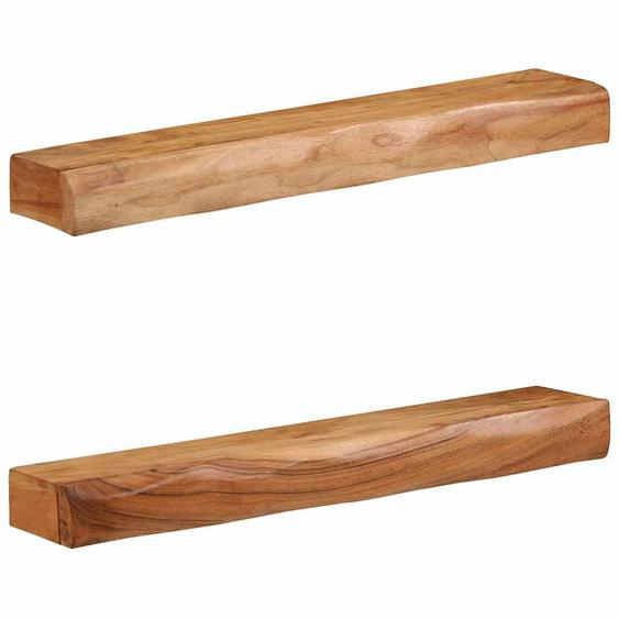 Étagères murales 2 pcs 80x17x8 cm bois massif dacacia