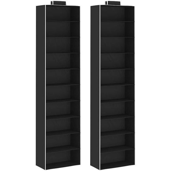 Étagères suspendues de rangement 2 pcs 10 niveaux Tissu