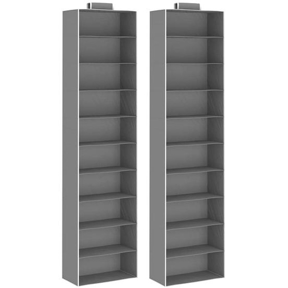 Étagères suspendues de rangement 2 pcs 10 niveaux Tissu