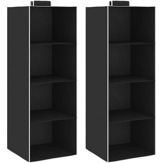 Étagères suspendues de rangement 2 pcs 4 niveaux Tissu