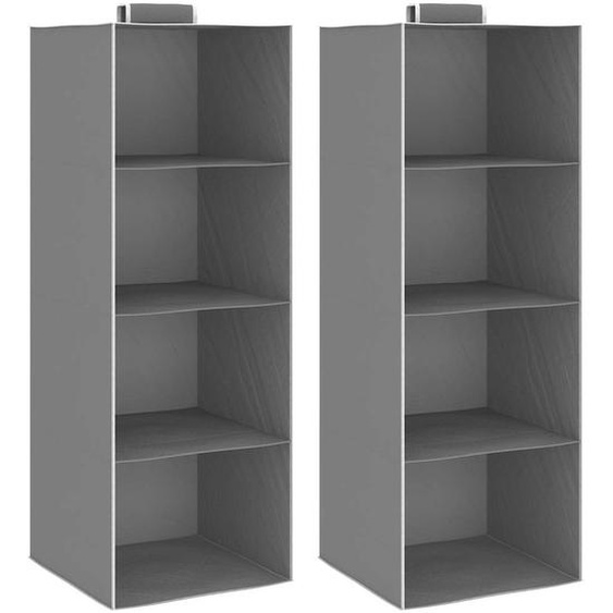 Étagères suspendues de rangement 2 pcs 4 niveaux Tissu