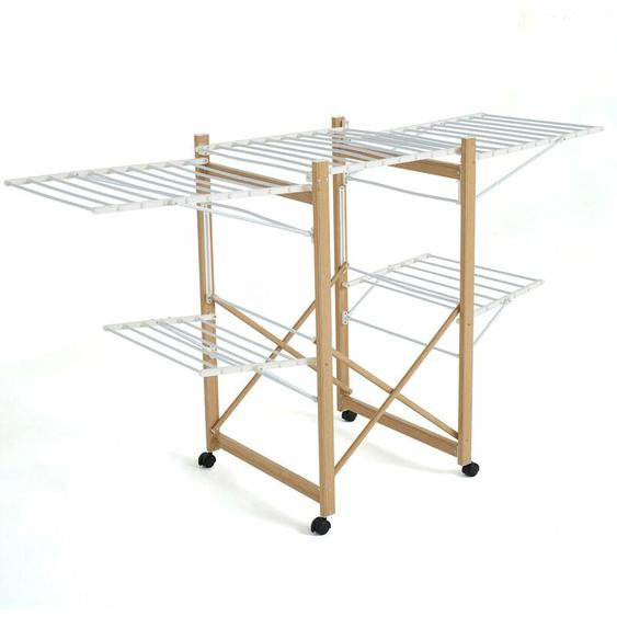 Etendoir à linge pliable USHUAIA Bois Aluminium 28m
