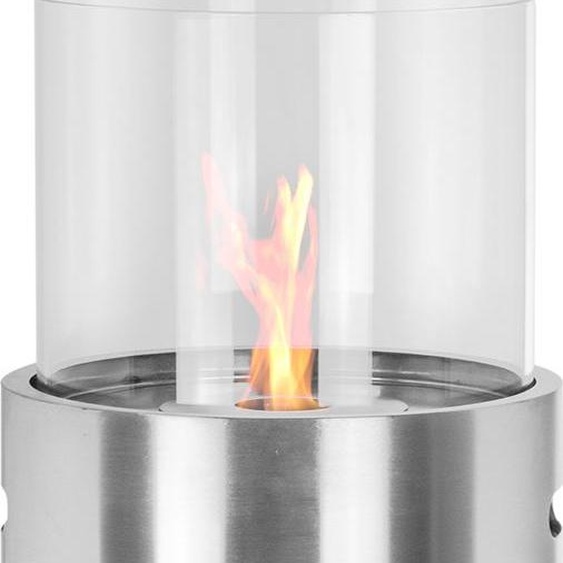 Ethanol Cheminée Stand Ø34cm x 86,5cm acier inoxydable 1L éthanol feu de verre poêle