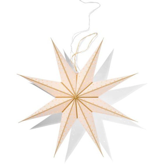 Étoile 3D Blanche En Carton Avec 15 Lampes LED 68x14