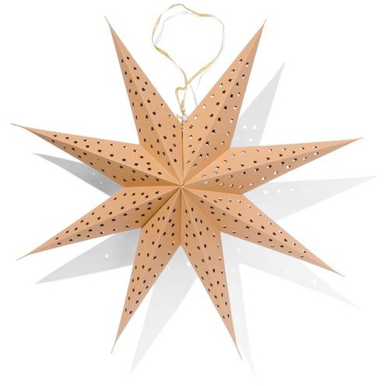 Étoile 3D En Carton Kraft Avec 15 Lampes LED 68x14