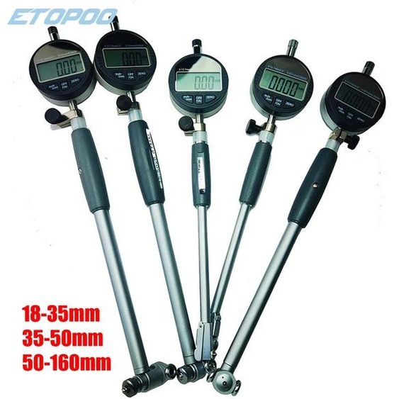 ETOPOO Indicateur numérique en alliage daluminium 18-35-50-160mm, jauges dalésage, indicateur dalésage à cadran 0.01MM, outil de cylindre de mesure interne
