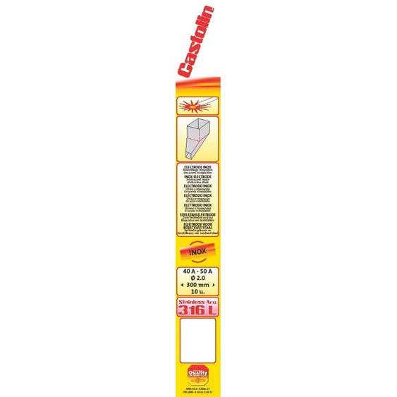 Etui de 10 baguettes acier inoxydables type 316L diamètre 2mm - CASTOLIN - 316 L 2010