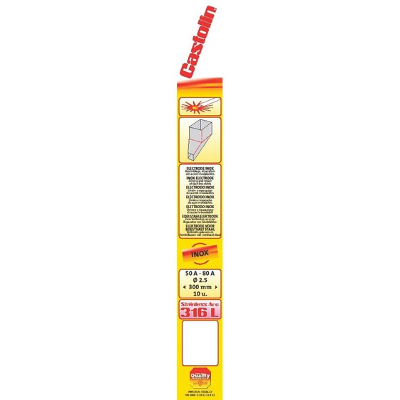 Etui de 10 baguettes acier inoxydables type 316L diamètre 2mm - CASTOLIN - 316 L 2010