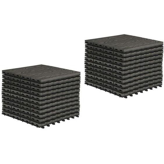 EUGAD Dalle terrasse extérieur Protection de sol clipsable pour jardin 30x30cm 22 pièces Gris
