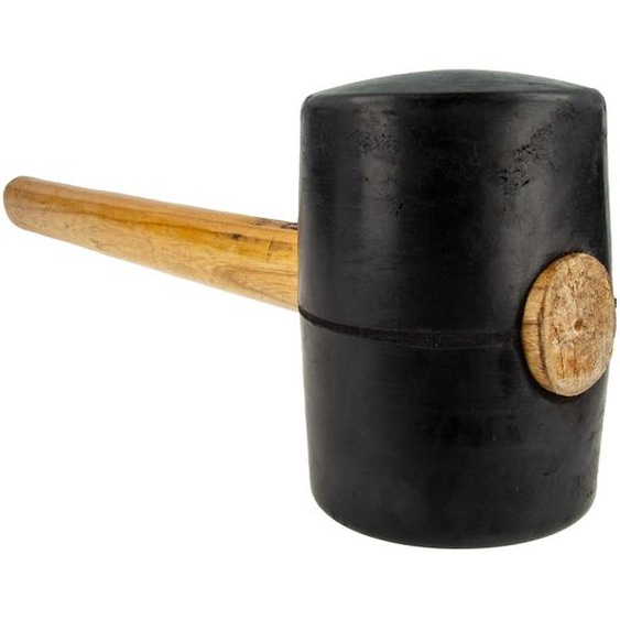 EUROTOOLS Marteau en caoutchouc BIG Ø 80 mm 1150 grammes, avec manche en bois