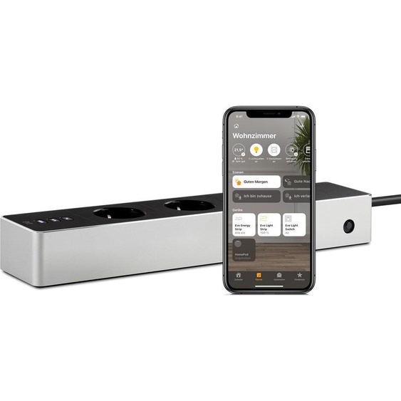 EVE Energy Strip - Prises multiples - CA 230 V - 3680 Watt - Wi-Fi - entrée, type F - Prises de sortie : 3 (3 x électricité de type F) - cordon de 1,9 m (10EAZ8301)