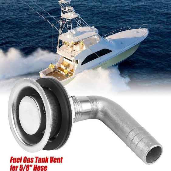 Évent de réservoir de carburant, argenté, 90°, installation facile, évent marin, bonne planéité, acier inoxydable 316 pour tuyau 5/8