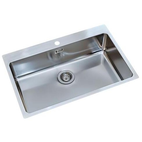 Évier de cuisine, 1 bac, inox satiné.