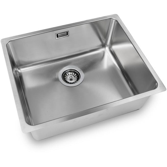 Évier de cuisine, 1 bac, inox satiné.