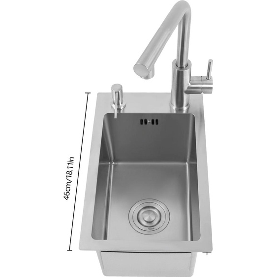 Evier de cuisine en acier inoxydable, grande capacité, robinet extensible flexible, petite taille