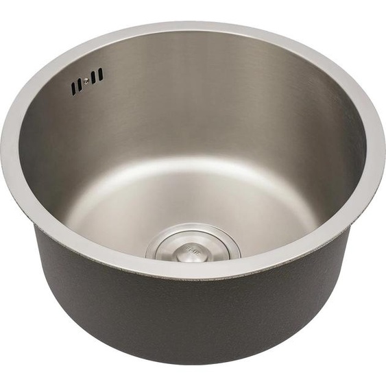 Evier de cuisine rond, acier inoxydable 304, sous plan, 41 cm, argenté