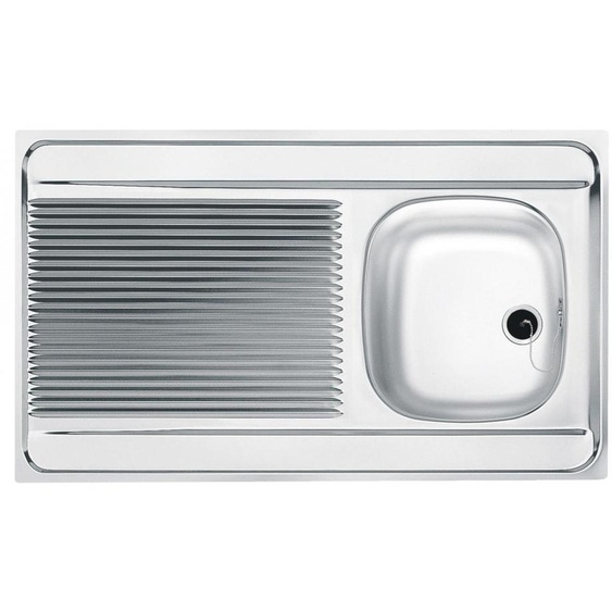 Evier Man à Poser - 1 Cuve 1 égouttoir - Inox Lisse 120x60 - Franke