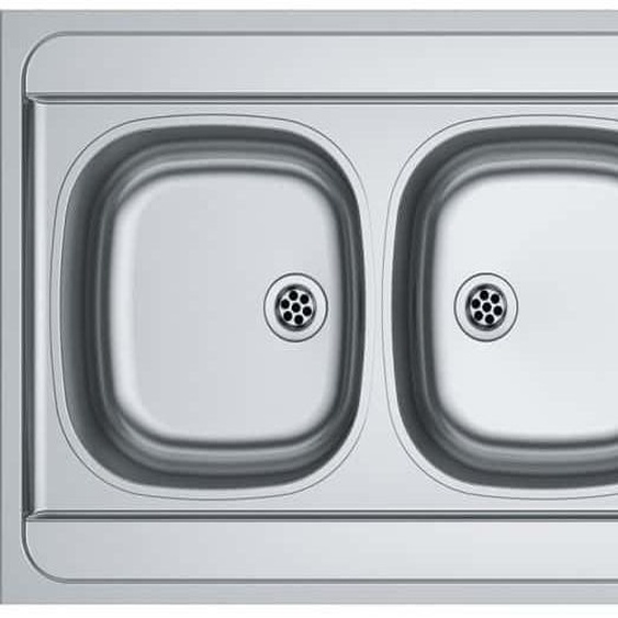 Evier Man à Poser - 2 Cuves 1 égouttoir - Inox Lisse Franke 140x60 Inox - 2c1e