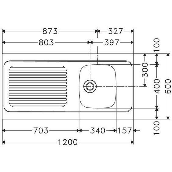 Evier monocuve inox SPX avec égouttoir 1200x600cm à poser MAN 711-1200 - FRANKE - 082522