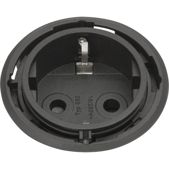 Evoline One prise de courant sans anneau de recouvrement ø 59mm avec fiche coudée matière synthétique noire