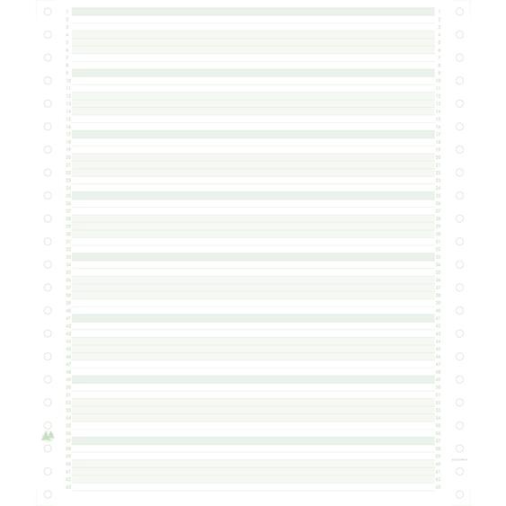 EXACOMPTA 2000 feuilles de listing zoné vert 240x11 1pli Bandes Caroll Non Détachables 60g - Vert