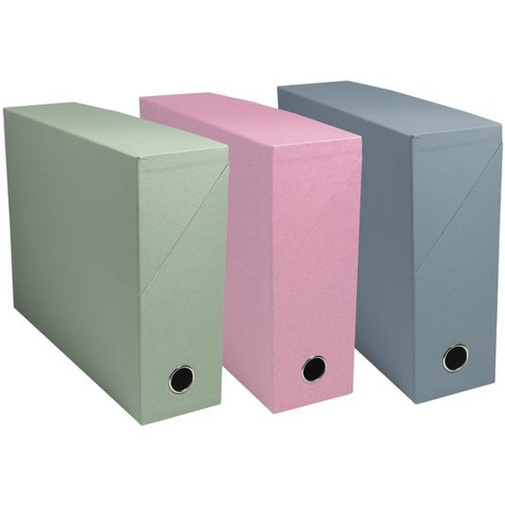Exacompta Boîte archive de classement Autentik A4 dos 9 cm carton recyclé - Couleurs assorties