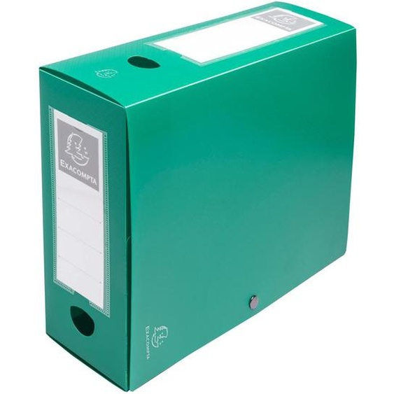 EXACOMPTA Boite de classement à pression Dos 100mm polypropylène 7/10e Opaque - A4 - Vert