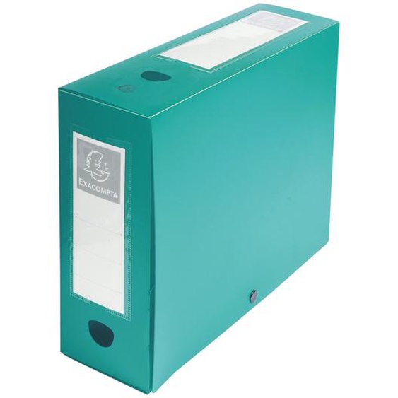 EXACOMPTA Boite de classement à pression Dos 100mm polypropylène 7/10e Opaque - A4 - Vert