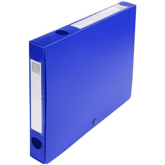 EXACOMPTA Boite de classement à pression Dos 40mm polypropylène 7/10e Opaque - A4 - Bleu