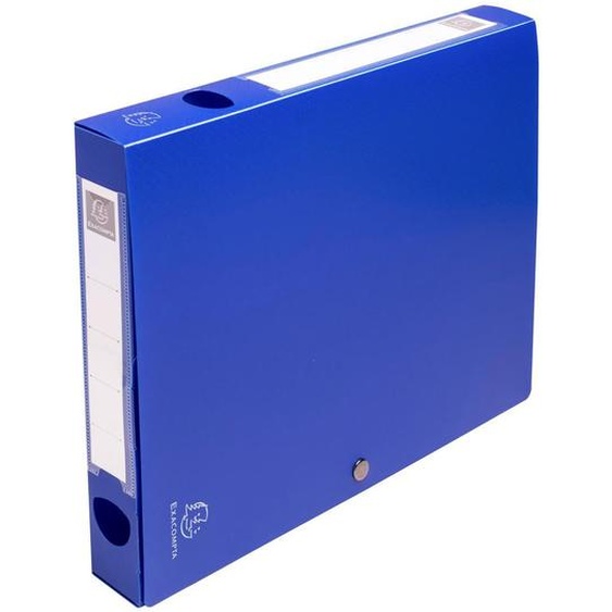 EXACOMPTA Boite de classement à pression Dos 40mm polypropylène 7/10e Opaque - A4 - Bleu