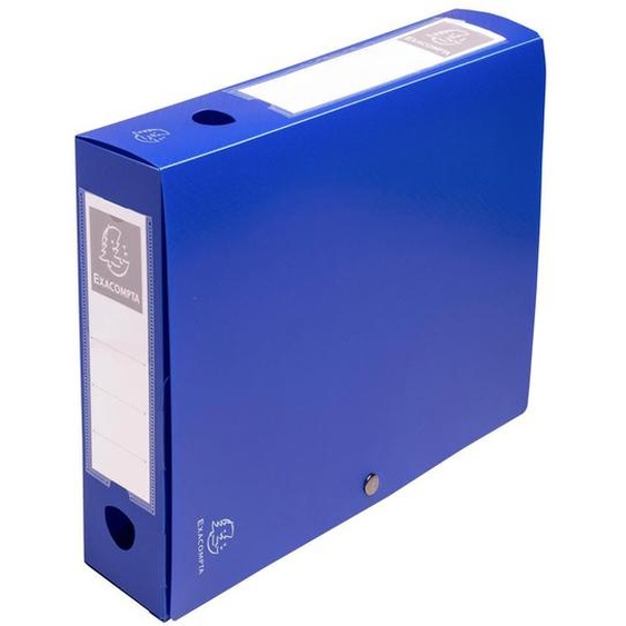 EXACOMPTA Boite de classement à pression Dos 60mm polypropylène 7/10e Opaque - A4 - Bleu