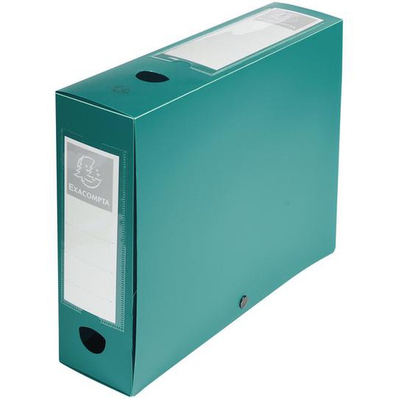 EXACOMPTA Boite de classement à pression Dos 80mm polypropylène 7/10e Opaque - A4 - Vert