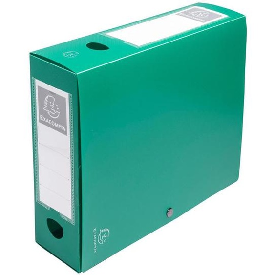 EXACOMPTA Boite de classement à pression Dos 80mm polypropylène 7/10e Opaque - A4 - Vert