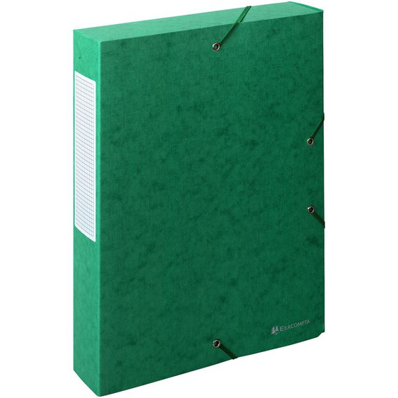 Exacompta Boîte de classement A4 Exabox Scotten - Carte lustrée gauffrée 7/10E - Dos 6 cm - Vert
