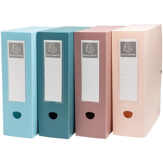 Exacompta Boîte de classement A4 Skandi - Polypro recyclé - Dos 10 cm - Assorties