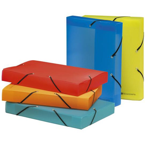 EXACOMPTA Boite de classement Dos 40mm polypropylène 8/10e Lincolor - A4 - Couleurs assorties