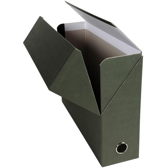 Exacompta Boîte de classement en carton naturel - Dos 9 cm - Vert - Lot de 5