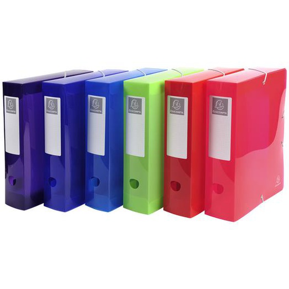 EXACOMPTA Boite de classement en polyproppylène dos 80mm Iderama PP - A4 - Couleurs assorties