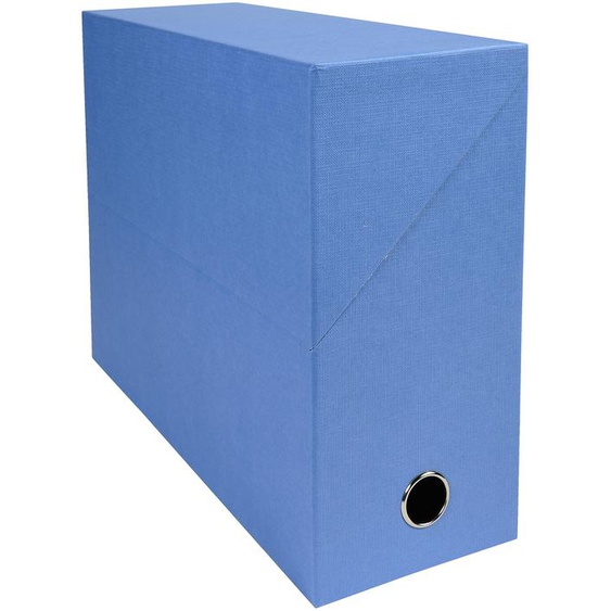 Exacompta Boîte de classement en toile cartonnée - Dos 12 cm - Bleu - Lot de 5