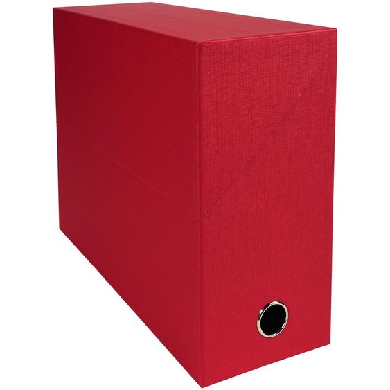 Exacompta Boîte de classement en toile cartonnée - Dos 12 cm - Rouge - Lot de 5