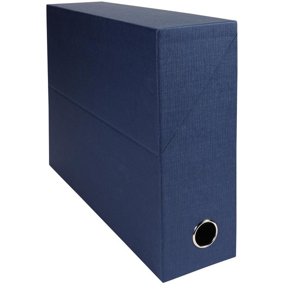 Exacompta Boîte de classement en toile cartonnée - Dos 9 cm - Bleu Foncé - Lot de 5