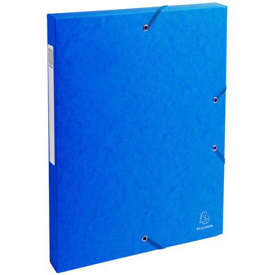 EXACOMPTA Boite de classement Exabox Dos 25mm Carte lustrée - A4 - Bleu