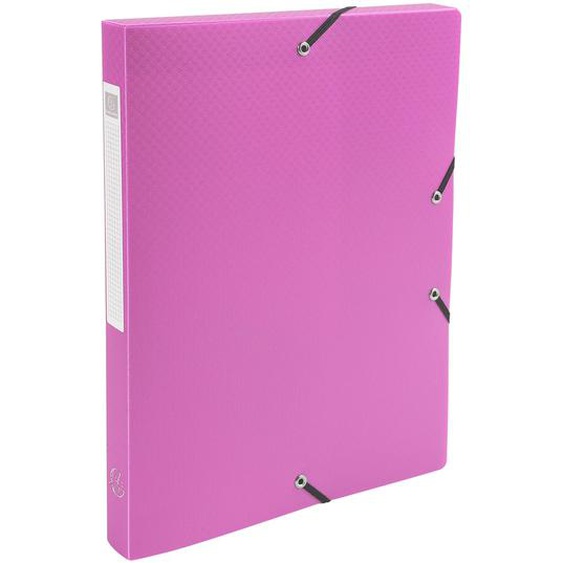 EXACOMPTA Boite de classement Exabox dos 25mm Polypropylène 7/10e Opak - A4. - Rose