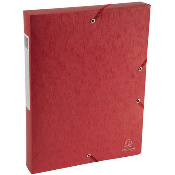 EXACOMPTA Boite de classement Exabox Dos 40mm Carte lustrée Scotten - A4 - Rouge