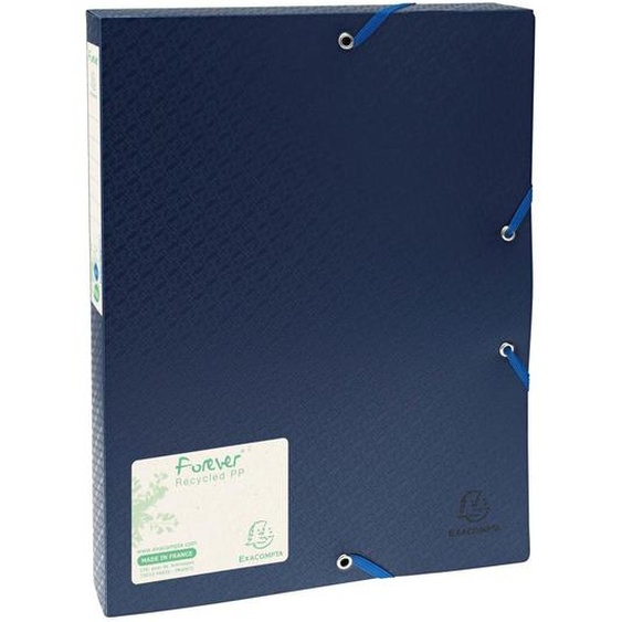 EXACOMPTA Boite de classement Exabox dos 40mm polypropylène 7/10e Forever® PP - A4 - Bleu