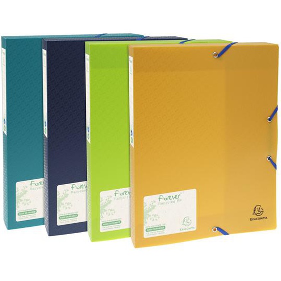 EXACOMPTA Boite de classement Exabox dos 40mm polypropylène 7/10e Forever® PP - A4 - Couleurs assorties