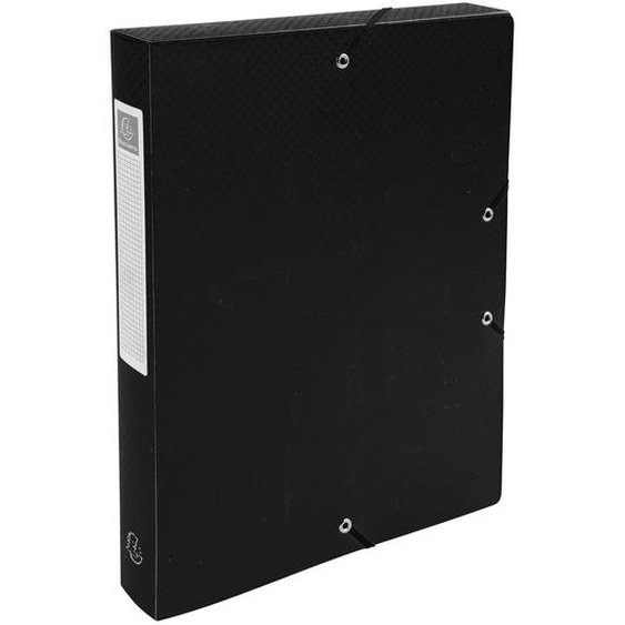 EXACOMPTA Boite de Classement Exabox Dos 40mm polypropylène 7/10e OPAK - A4 - Noir