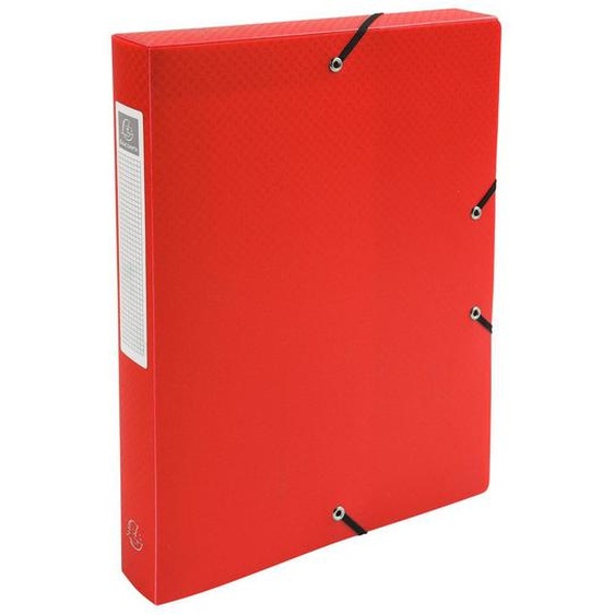EXACOMPTA Boite de Classement Exabox Dos 40mm polypropylène 7/10e OPAK - A4 - Rouge