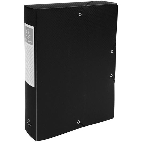 EXACOMPTA Boite de Classement Exabox Dos 60mm polypropylène 7/10e OPAK - A4 - Noir